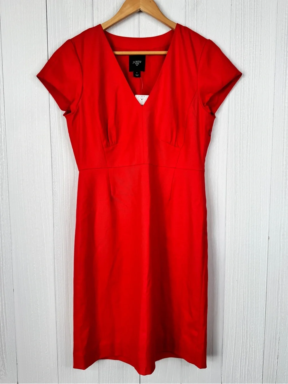 J.Crew Suiting V-neck cap-sleeve sheath dress | wool blend